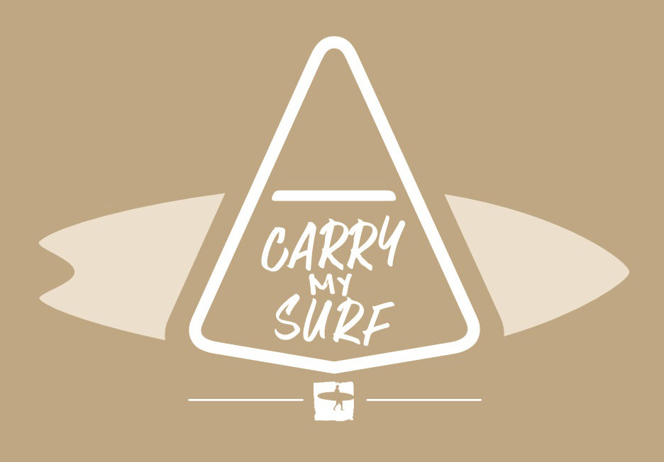 Logo of surf board in a bag